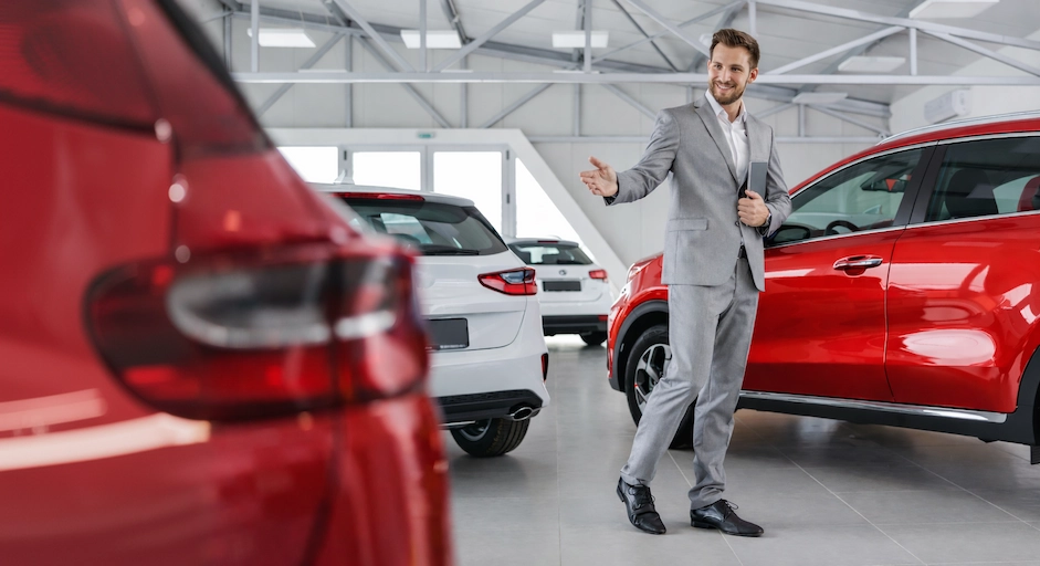 Изображение мужчины на фоне автомобилей.