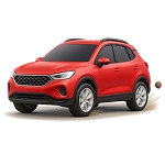 Красный внедорожник.