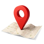 Красный маркер местоположения на карте.