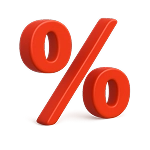 Красный знак процента.