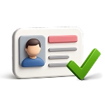 Профиль пользователя с зелёной галочкой.