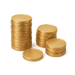Стопки золотых монет.