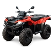 Красно-чёрный квадроцикл с большими колёсами.